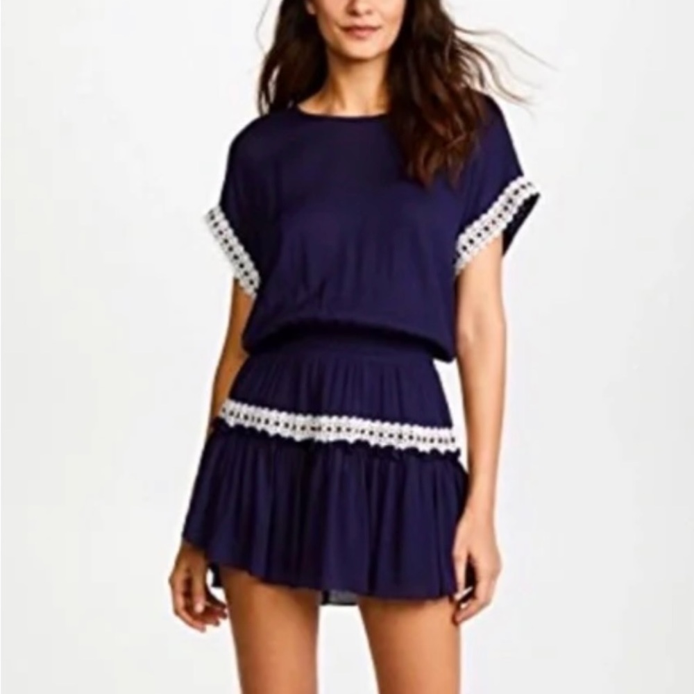 MISA Los Angeles Navy Mini Ruffle Dress - Size LARGE (L)
